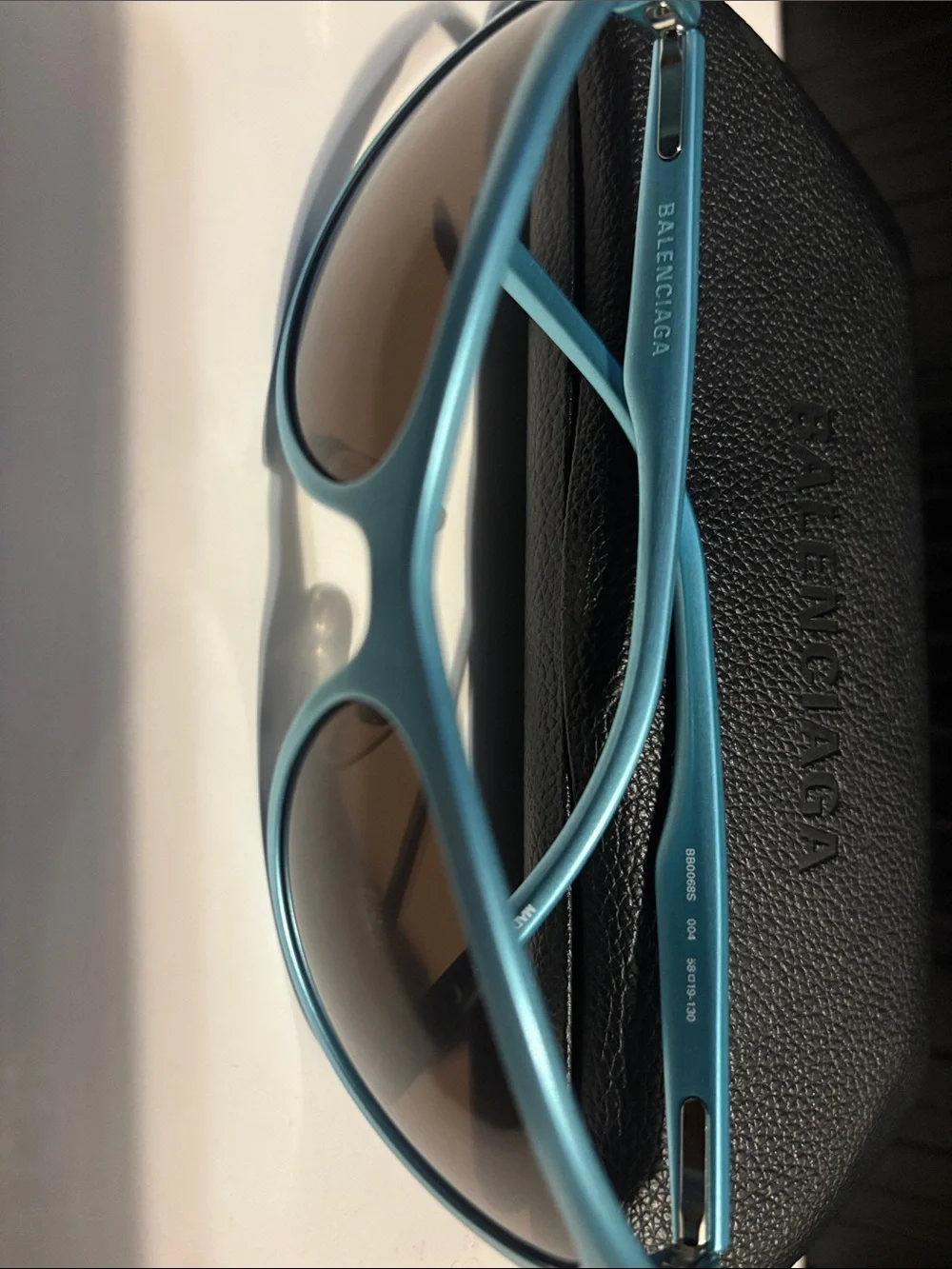 Balenciaga Teal Sunglasses with Brown Lenses (bb0068s)